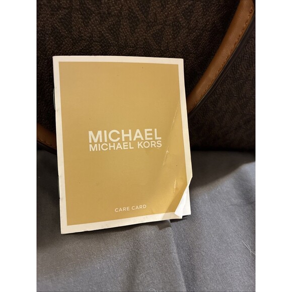 Michael Kors Everly Medium Brown MK LOGO Satchel Bag - Picture 9 of 14